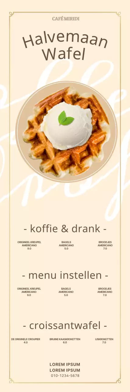 Vintage geel gehaakt café spandoek