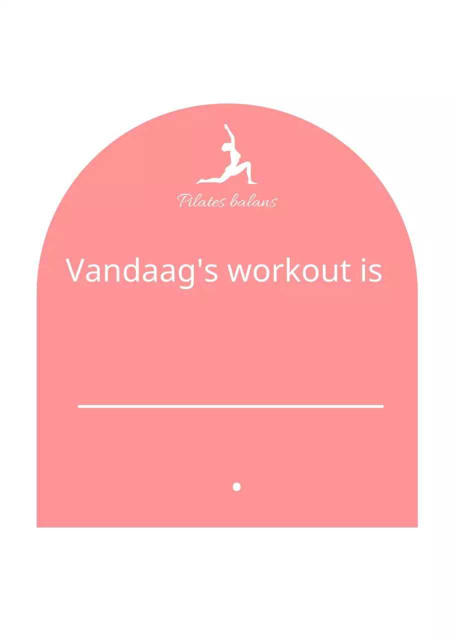 Roze en witte workout van de dag
