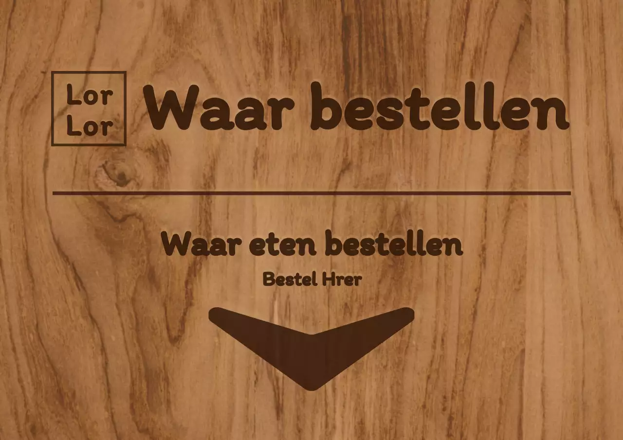 Interieur bewegwijzering in de kantine met bruinachtige kleuren en een eenvoudig houten concept