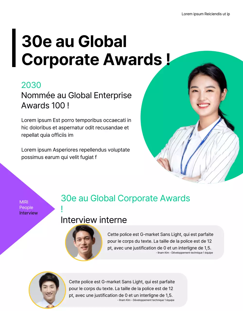 Lettre d'information colorée sur la culture d'entreprise