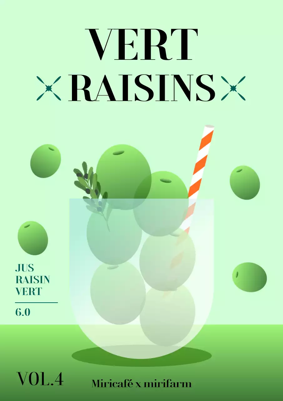 Promouvoir le jus de raisin vert dans un dégradé circulaire de couleur vert clair