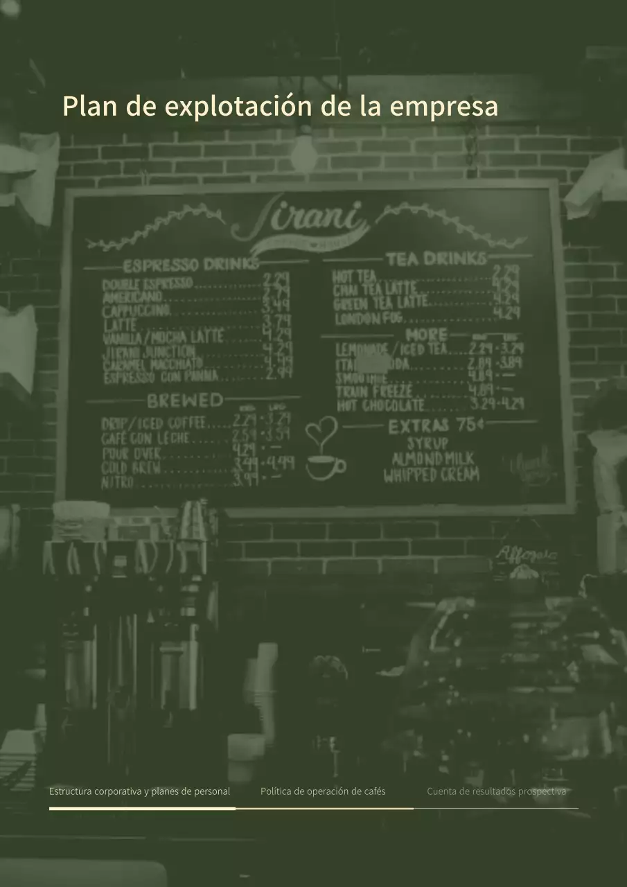 Plan de negocio de concepto diagonal simple en verde