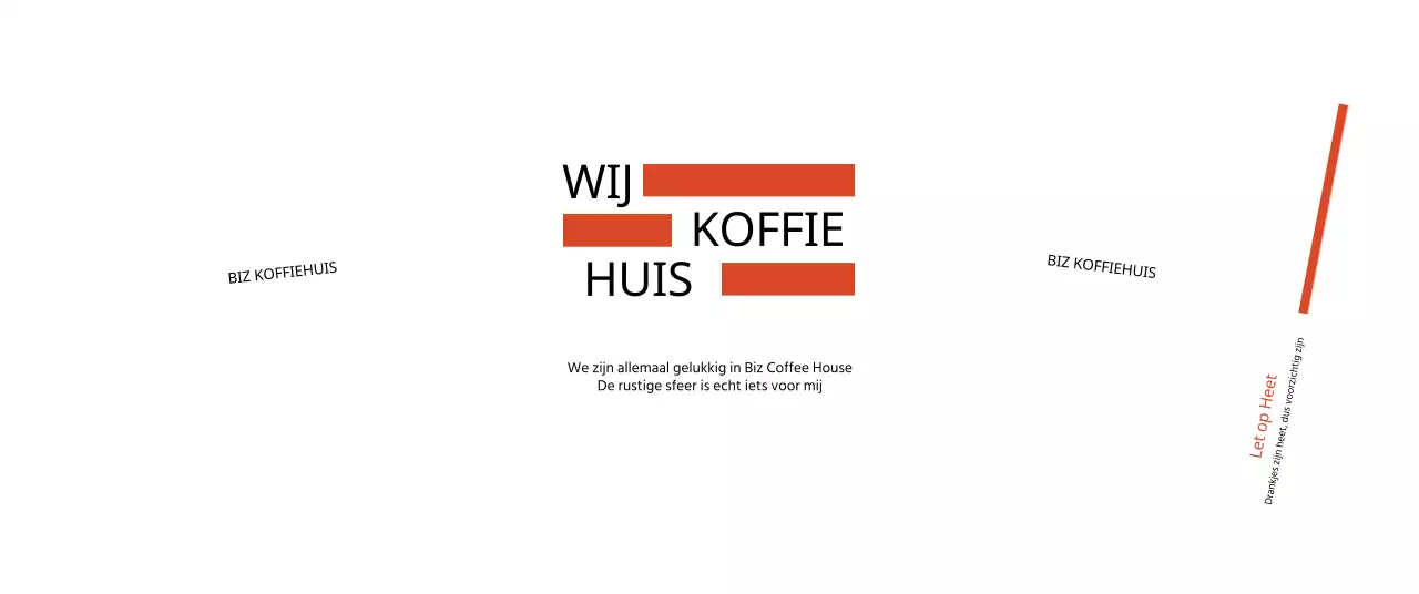 Promoot je café met een eenvoudige tekst in oranje
