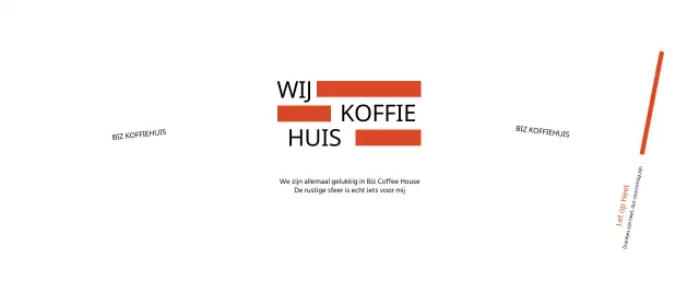 Promoot je café met een eenvoudige tekst in oranje