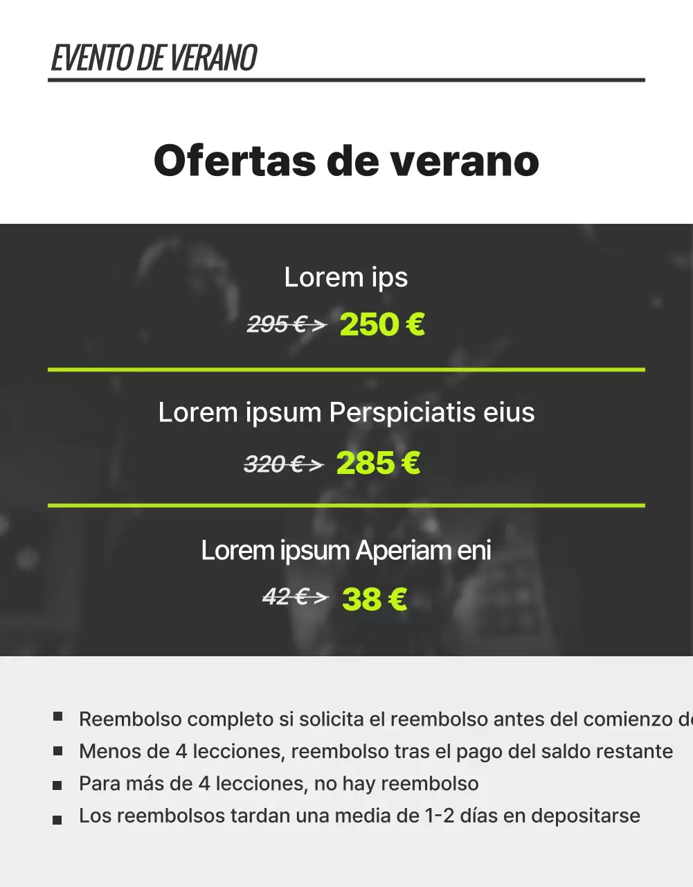 Clases de baile de moda en neón y negro