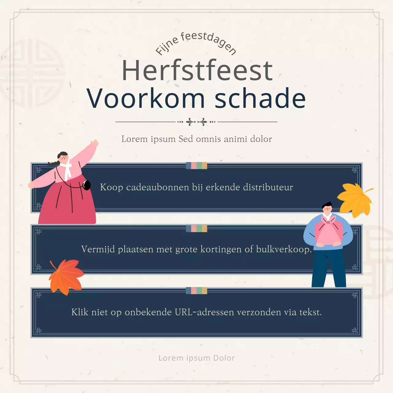 Kijk uit voor navy en beige Thanksgiving-cadeaubonnen