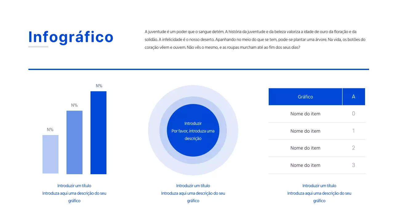 Gráfico concetual simples a azul