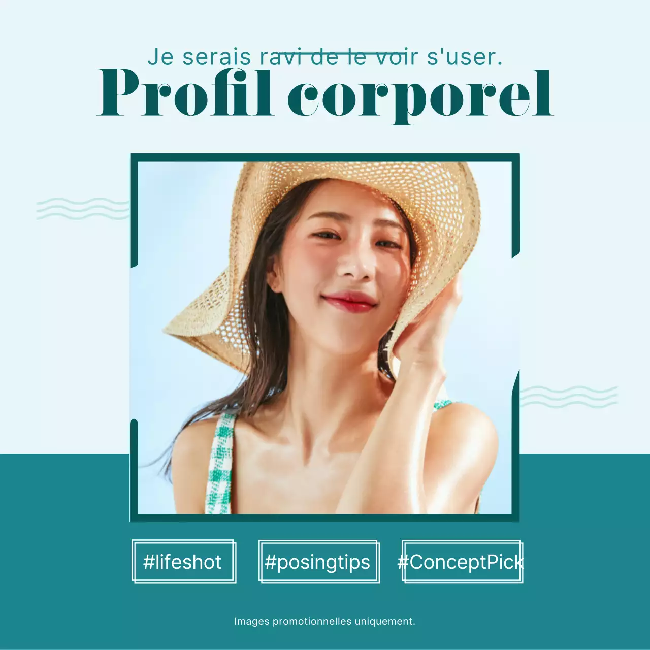 Guide de pose pour le profil du corps bleu et bleu clair