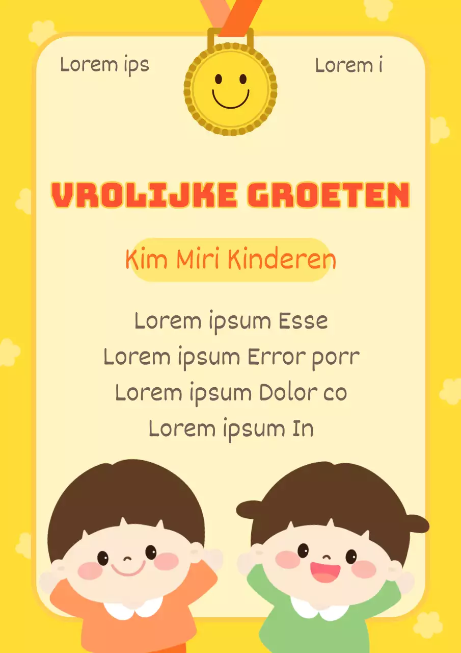 Gele en oranje advertentiepalen voor kinderen