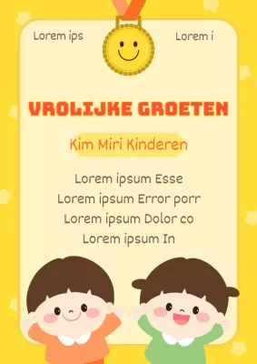 Gele en oranje advertentiepalen voor kinderen