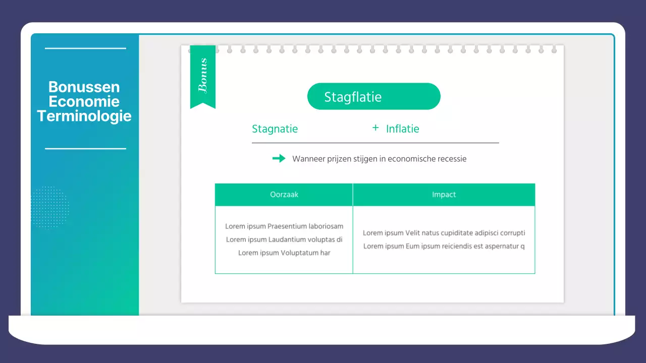 Blauw groen kleurverloop illustratie Economische theorie lesmateriaal