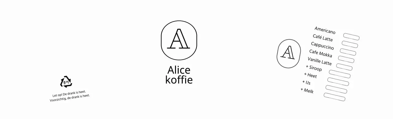 Bekerhouder met eenvoudig cafélogo