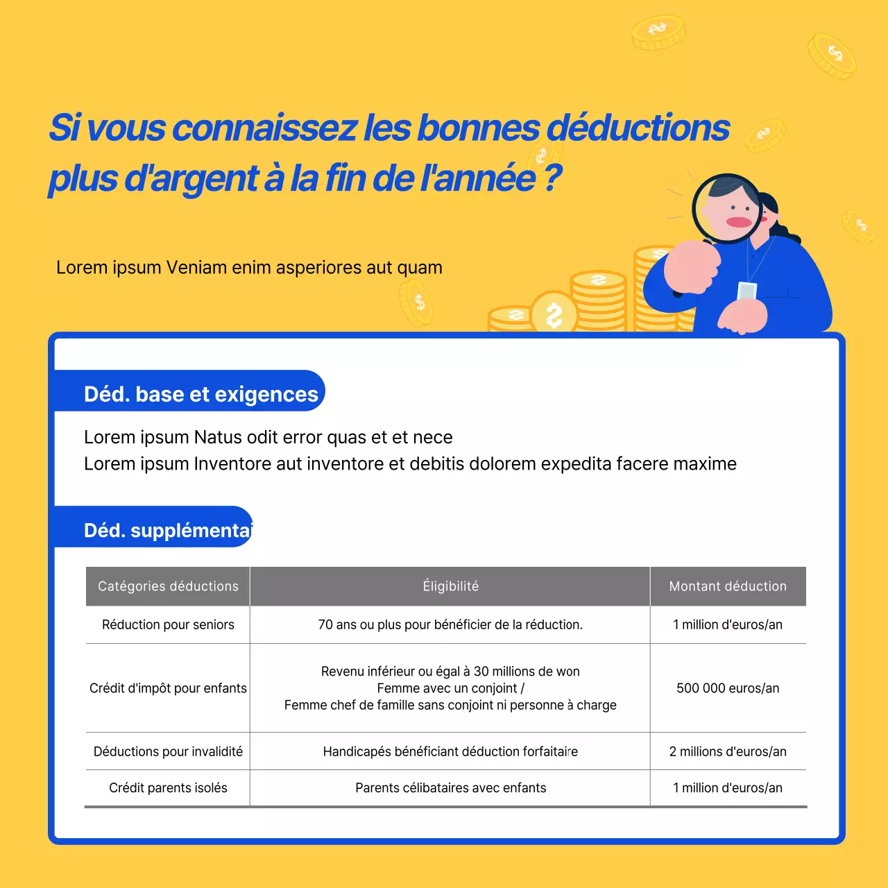 Jolie information de fin d'année jaune et bleue
