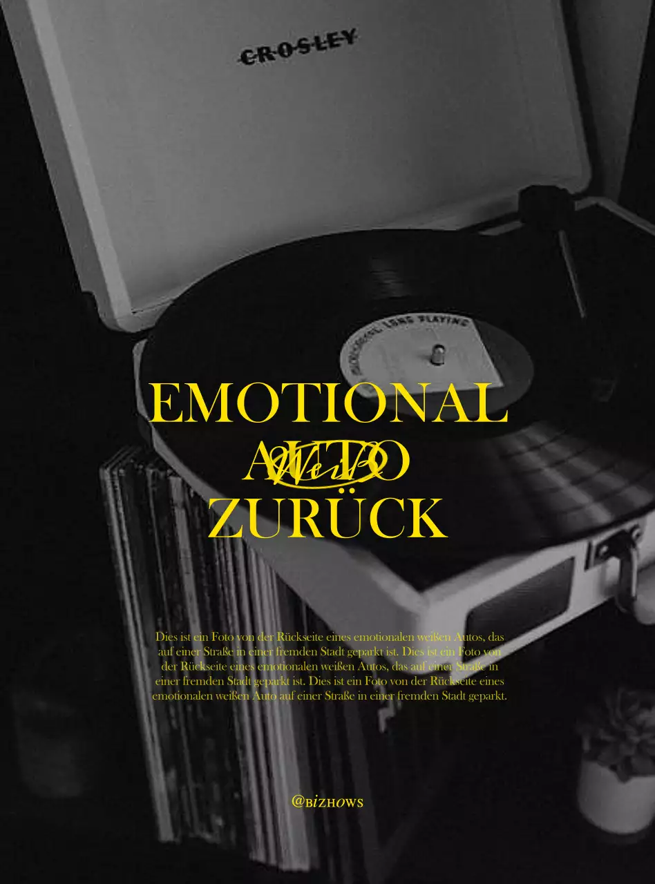 Sentimental Plattenspieler Schwarz-Weiß-Foto-Konzept Merchandise