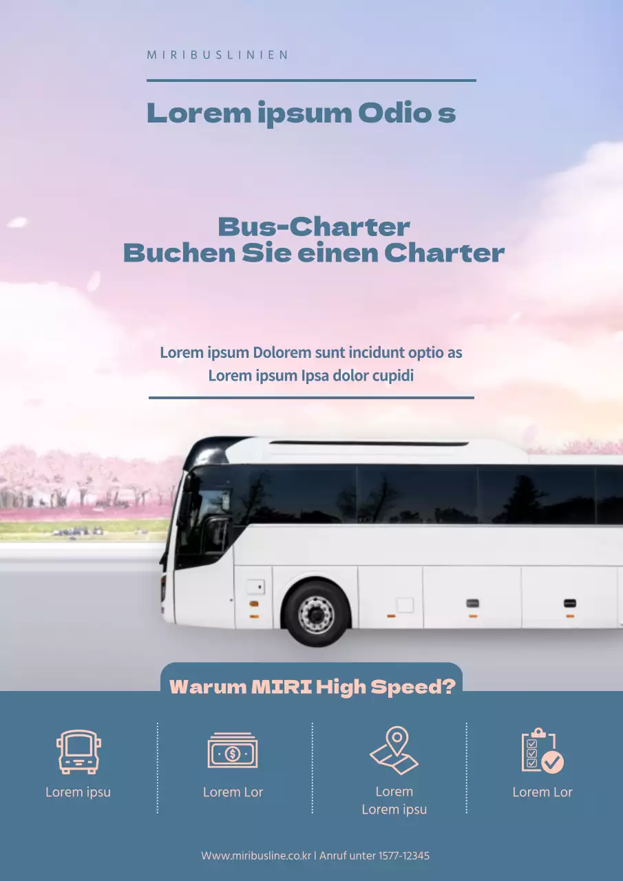 Buchen Sie einen Bus in Pastellfarben