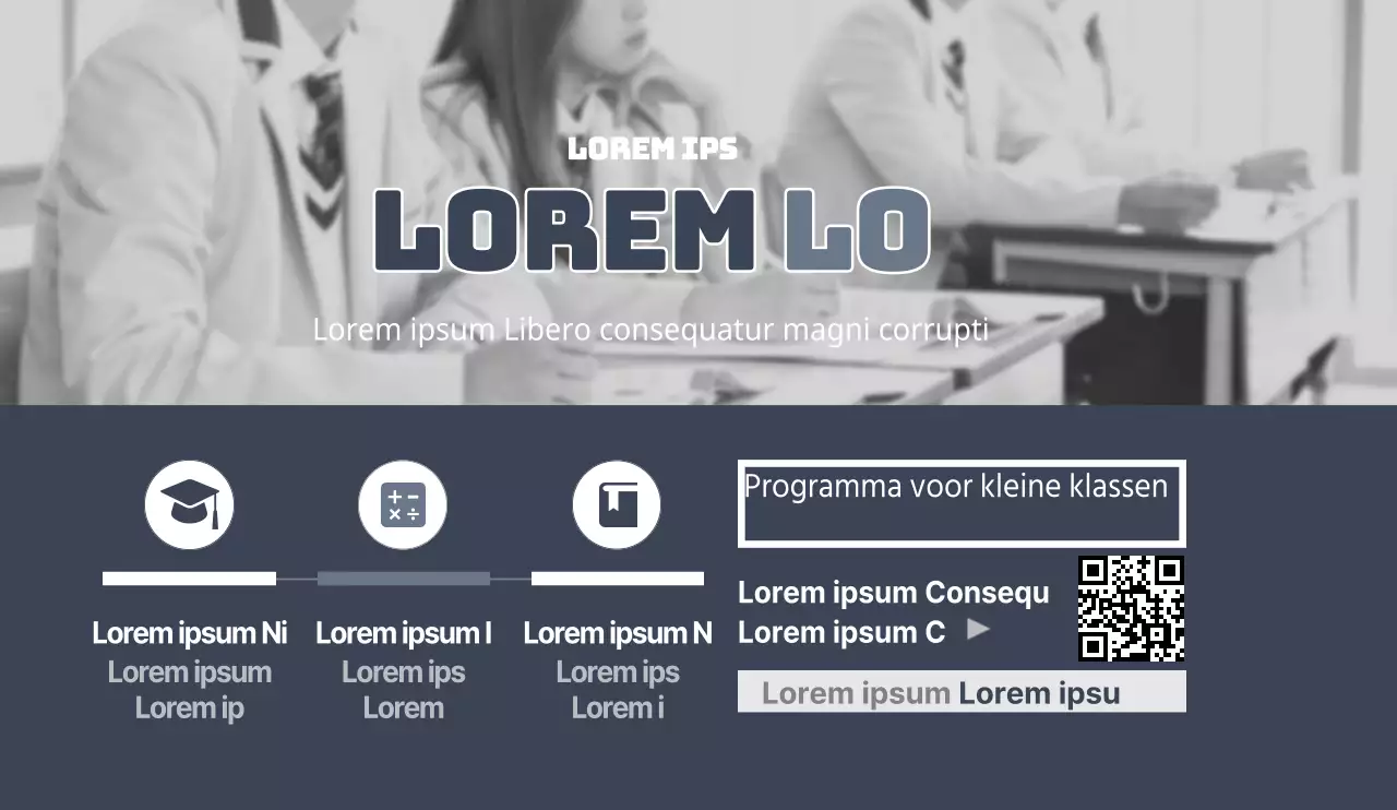 Eenvoudig en rustig ontwerp Ontwerp van een schoolbrochure met zwart-wit fotografie