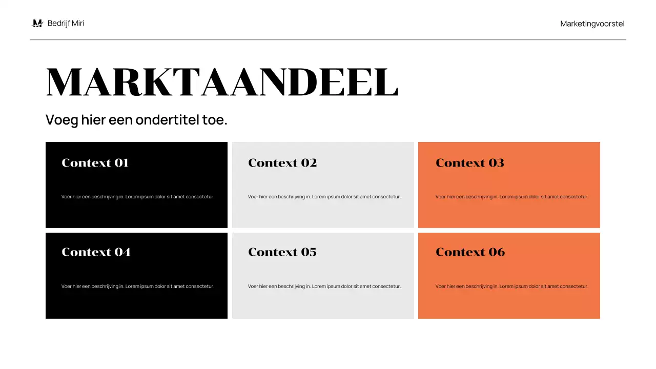 zwart modern marketingvoorstel