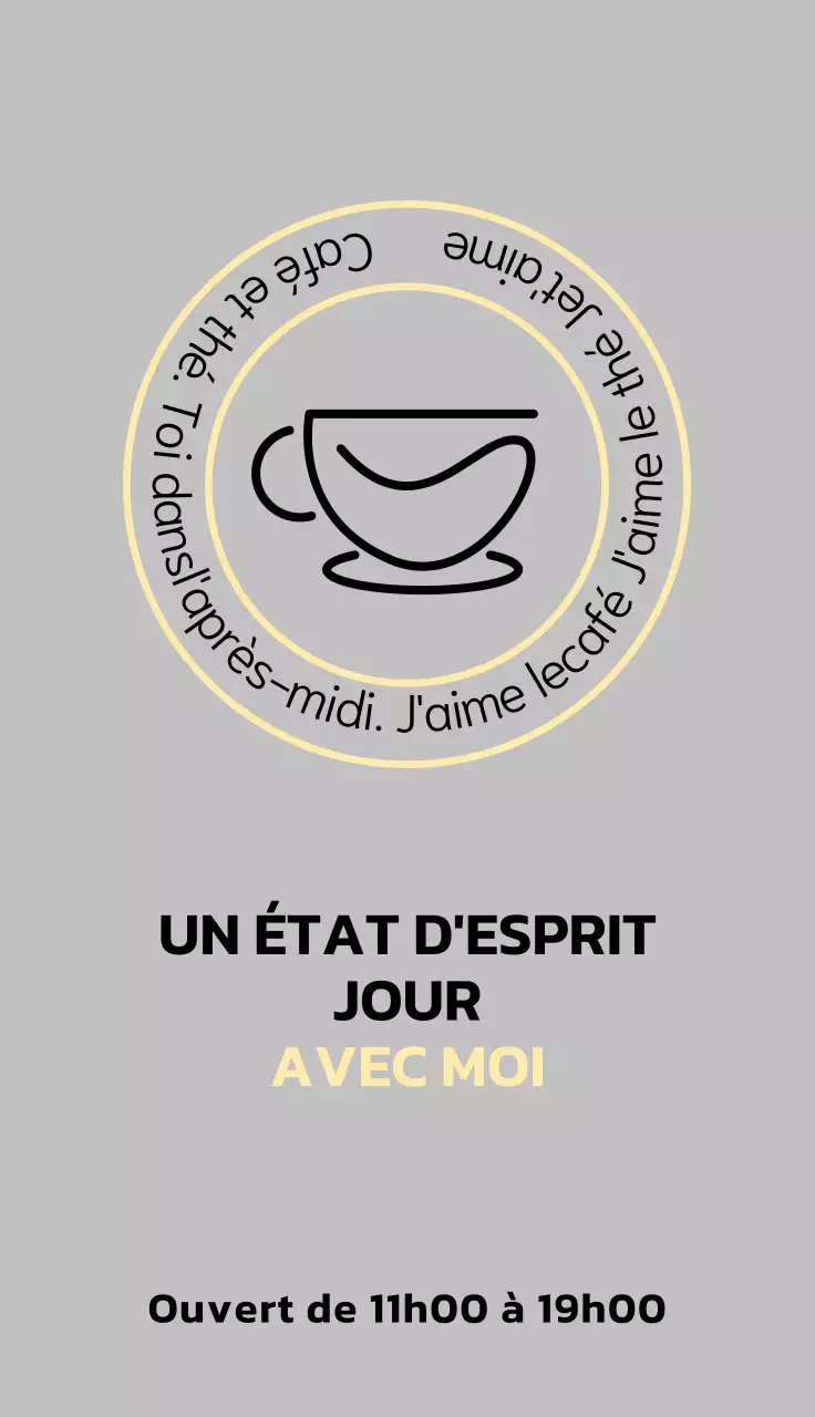 Faites la promotion de votre café avec un simple logo circulaire noir et jaune.