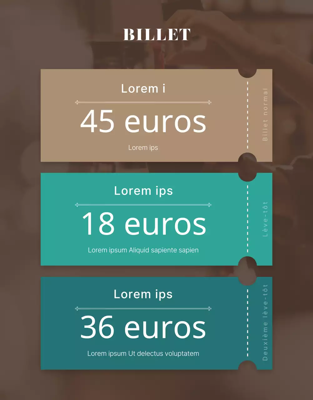 Une foire de démarrage alimentaire propre, brune et turquoise