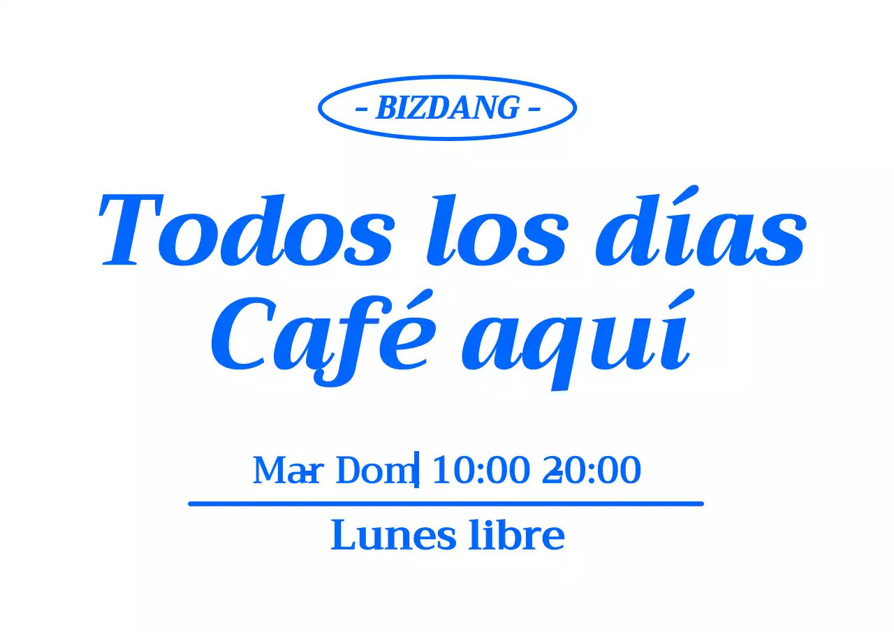 Promocionar una cafetería con una carta de bebidas limpia y azul