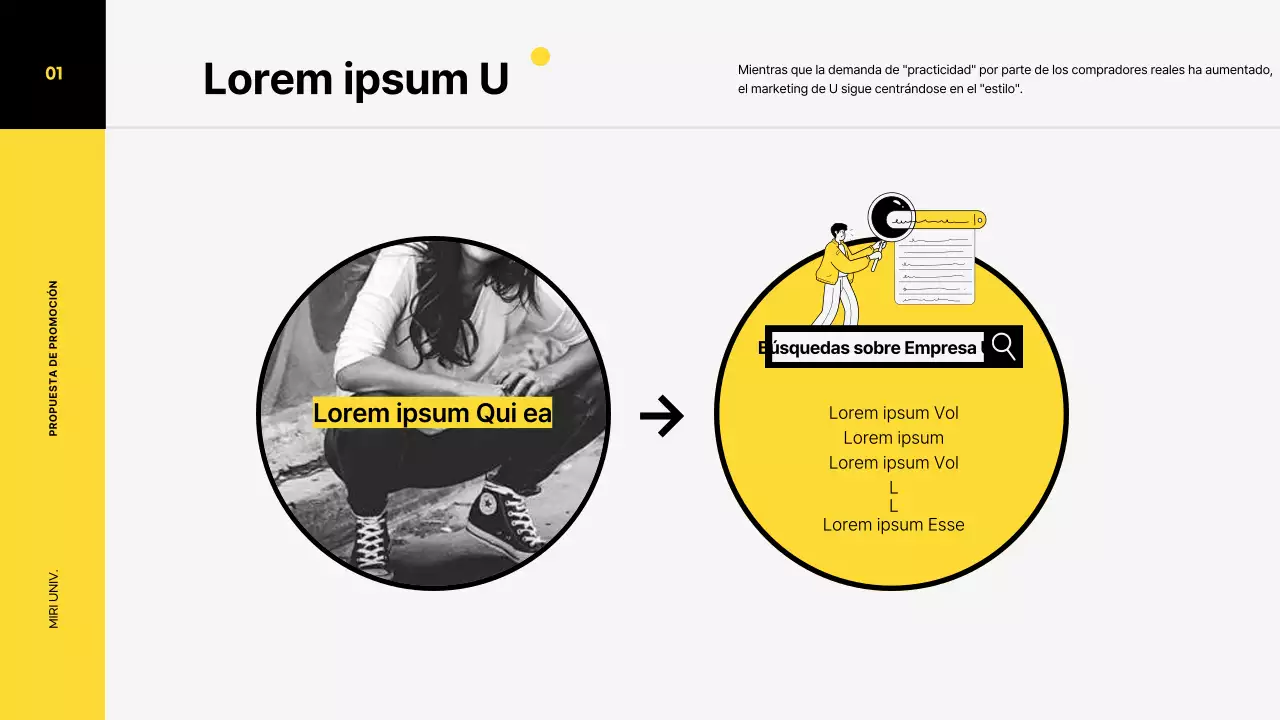 Plan de promoción de marketing para una zapatilla de deporte con un concepto de ilustración de colores vivos en tonos amarillos y negros.