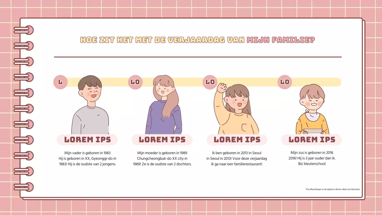 Minimalistische huiswerkpresentatie voor basisschoolvakantie in roze en geel