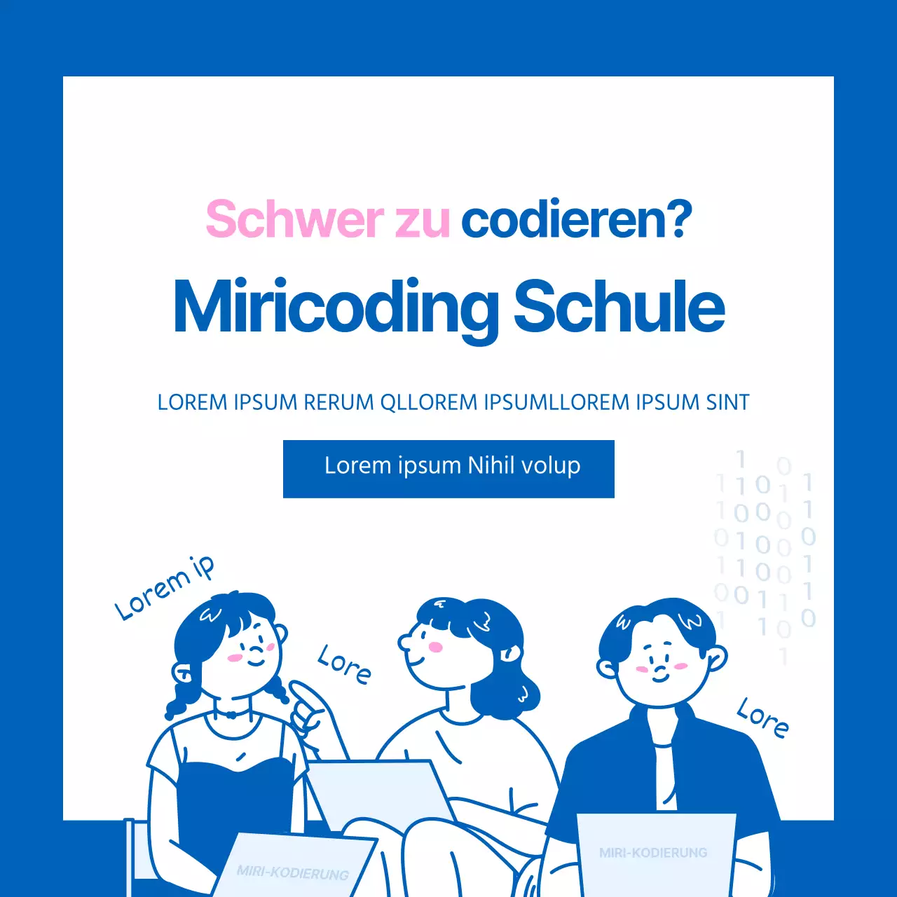 Programmer's Day Karte Nachrichten Design in blau und rosa