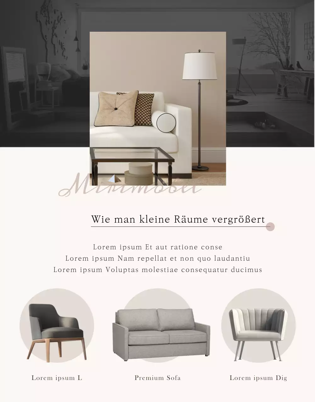 Moderne Möbel in warmen Brauntönen Event-Details