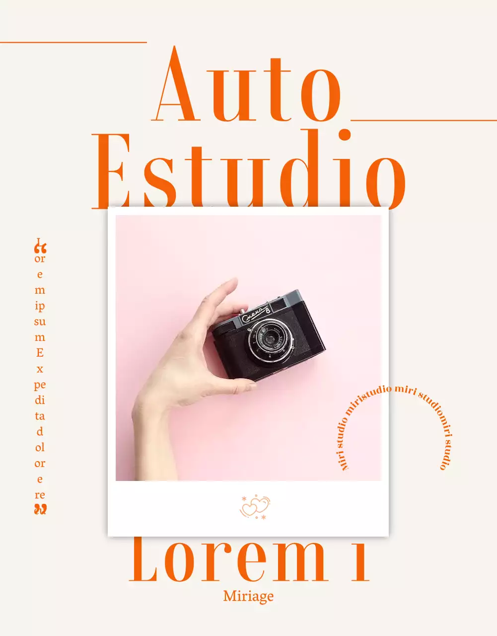 Guía para un estudio selfie limpio, beige y naranja