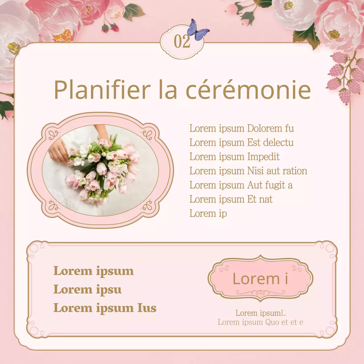 Liste de contrôle d'un lieu de mariage avec des illustrations florales printanières roses et beiges