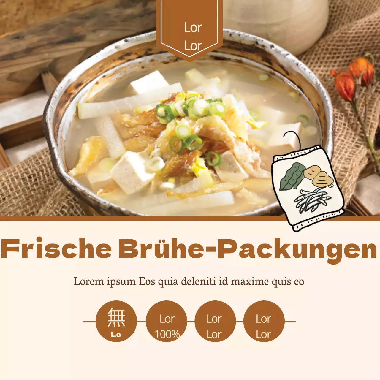 Brühe Stock Runde Aufkleber