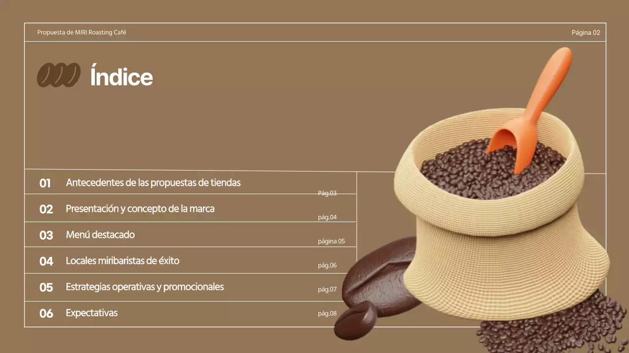 Marrón Ilustración 3D Retro Concept Cafe Propuesta para un Café