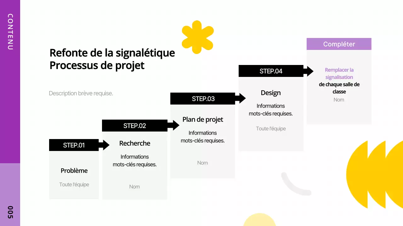 Un projet de design simple pour les daltoniens utilisant des formes avec des accents jaunes