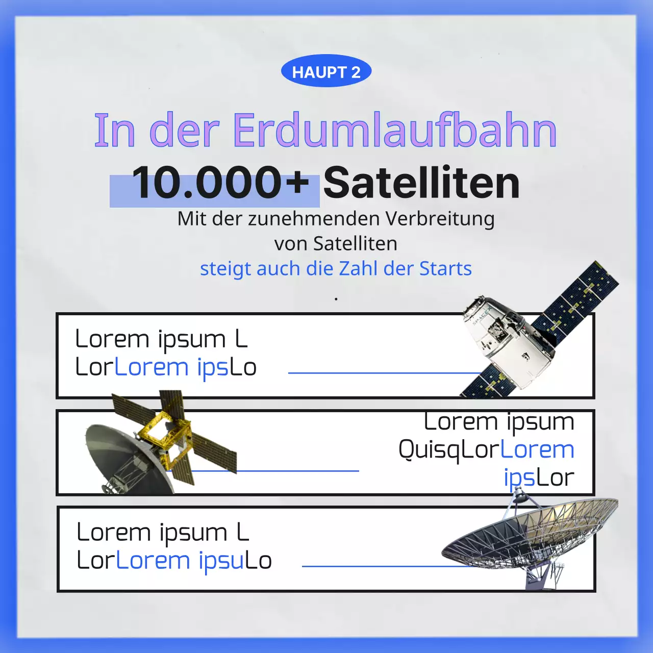 Das minimalistische Raumfahrtmuseum in Schwarz und Blau