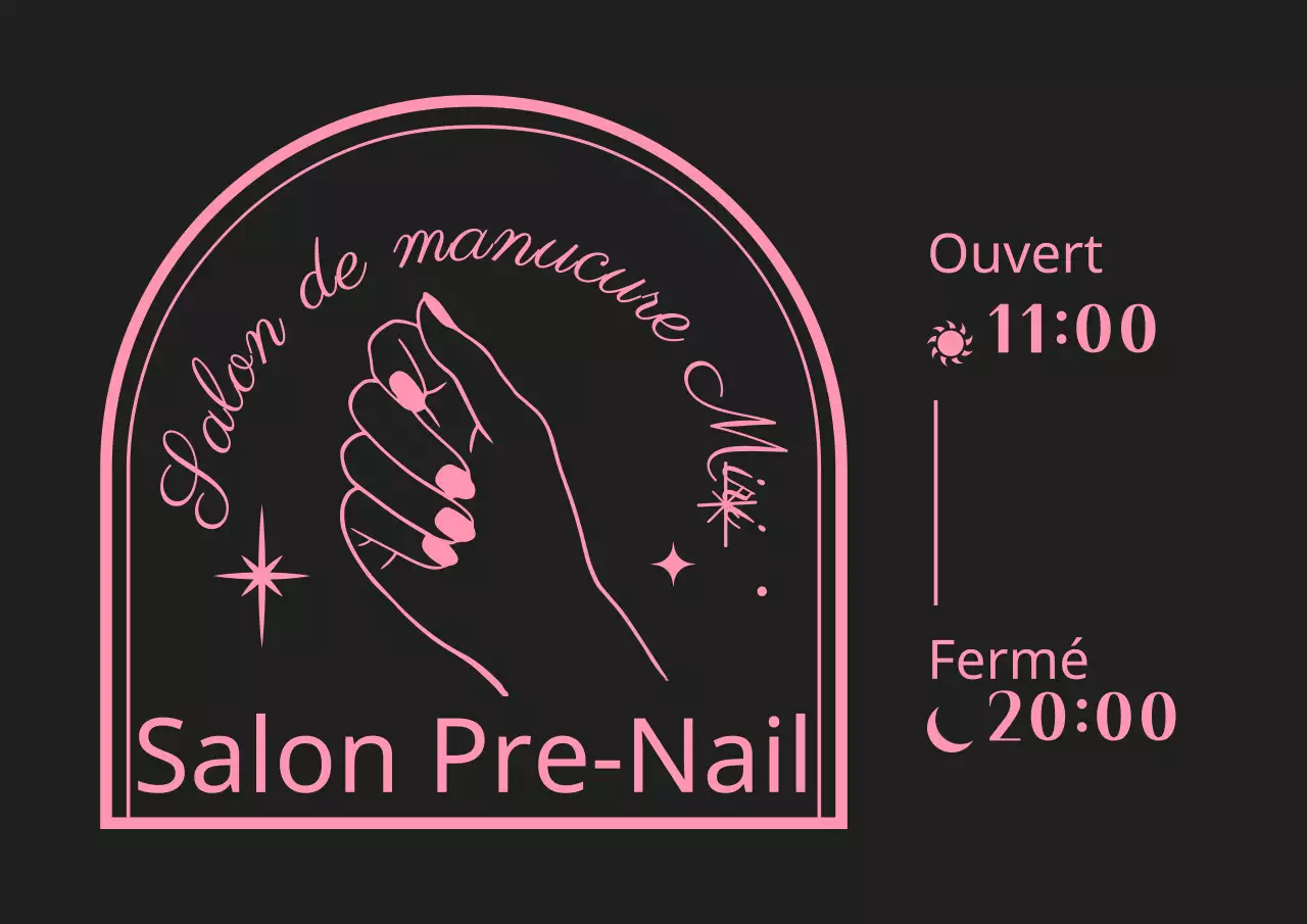 Cadre sentimental noir et rose pour les informations du salon