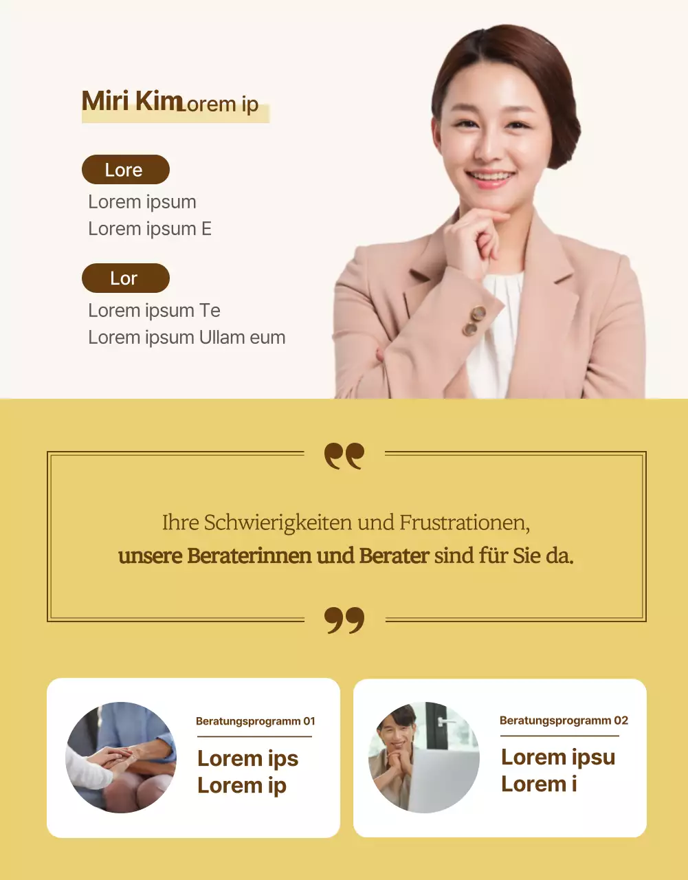 Sanft gefärbte psychologische Beratung Detailseite