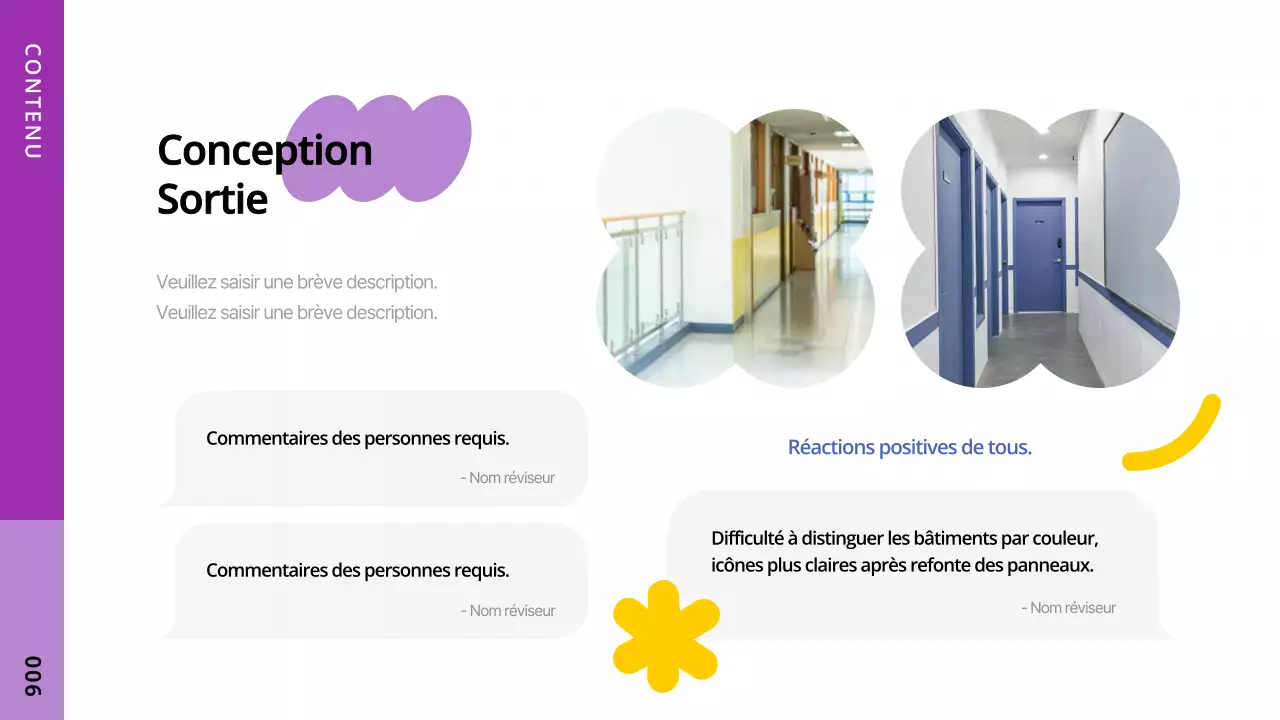 Un projet de design simple pour les daltoniens utilisant des formes avec des accents jaunes