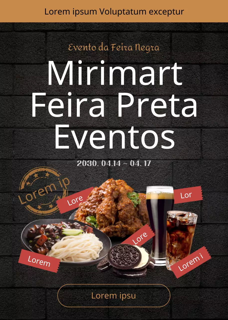 Popup da promoção Black Friday Black Food com um tema de tijolo preto