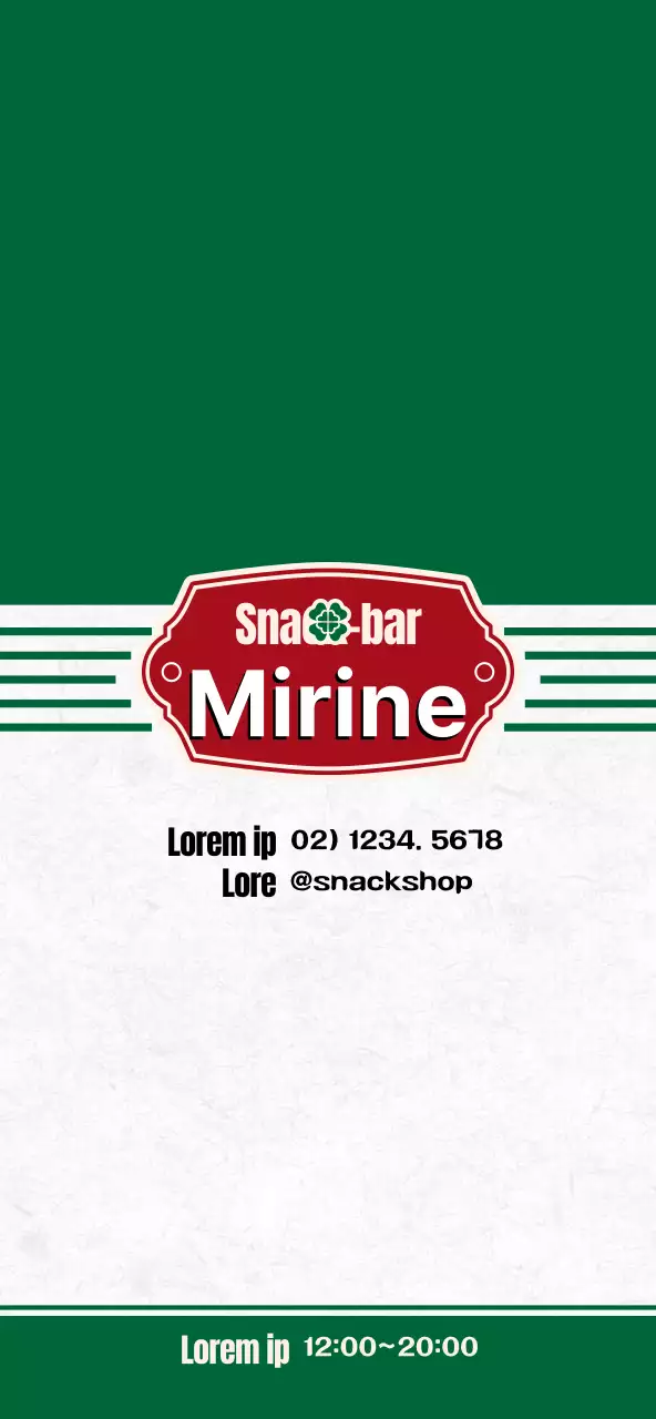 Tableau de menu simple vert et rouge pour un magasin de bento