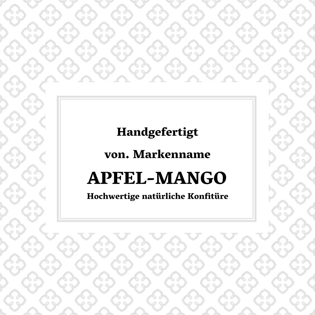 Apfel-Mango-Konfitüre Etikett