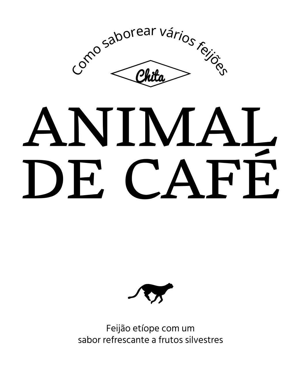 Desenho simples com uma ilustração de um animal a correr a preto