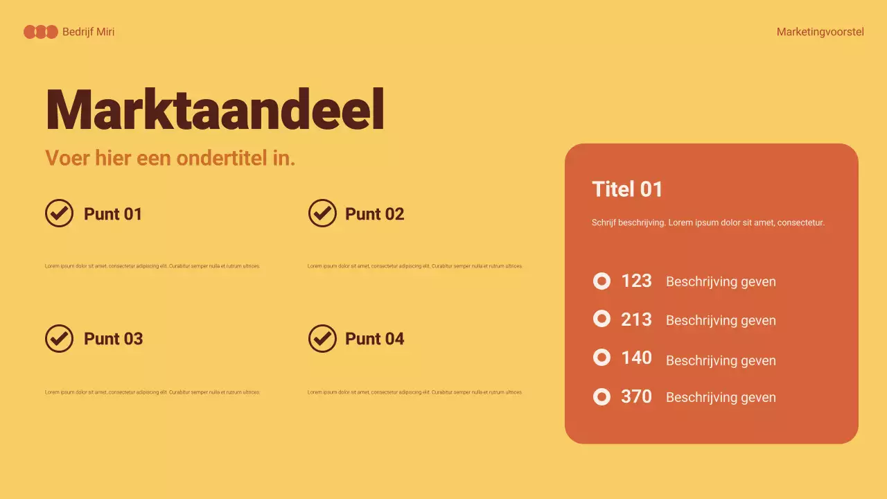 oranje samenvatting marketingdocument