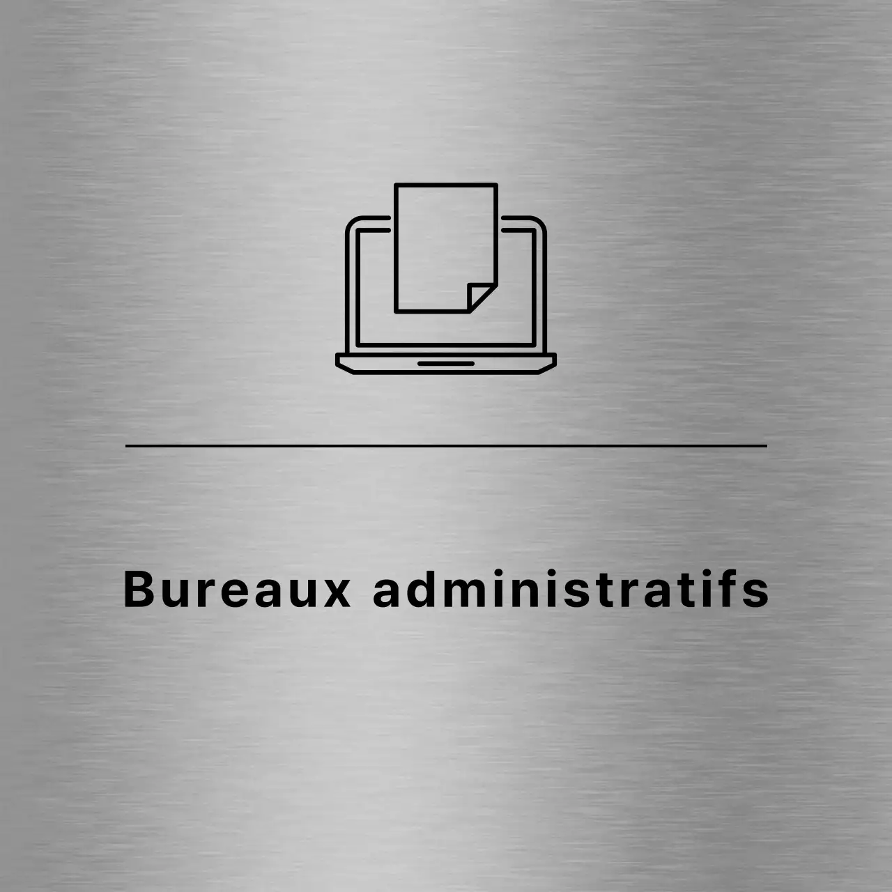 Chaque nom de lieu est accompagné d'une icône simple, noire, en rapport avec l'école.