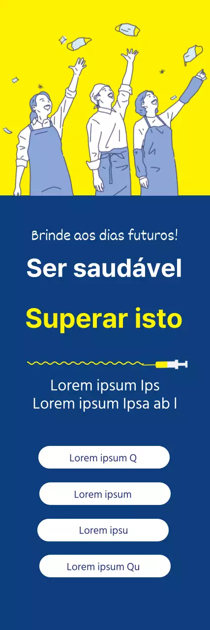 amarelo azul-marinho ilustração vacina limpa contra o coronavírus