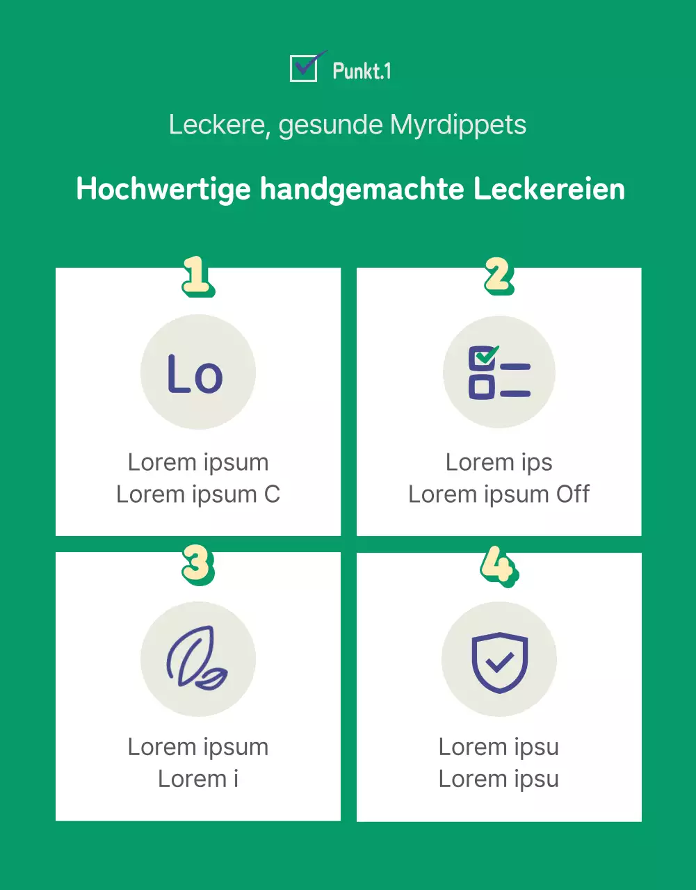 Niedliche blaue und grüne Hundeleckerlis Detailseite