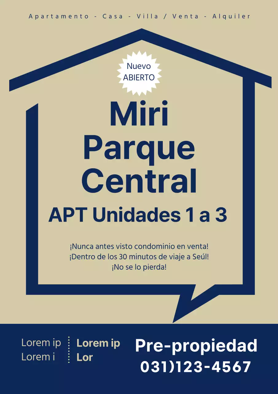 Apartamentos en venta en azul marino y dorado