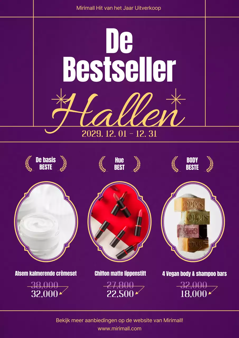 Eindejaarsoverzicht van gele en paarse hits