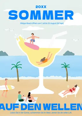 Nette Konzept Strandurlaub Förderung mit hellblauen Thema Meer Hintergrund