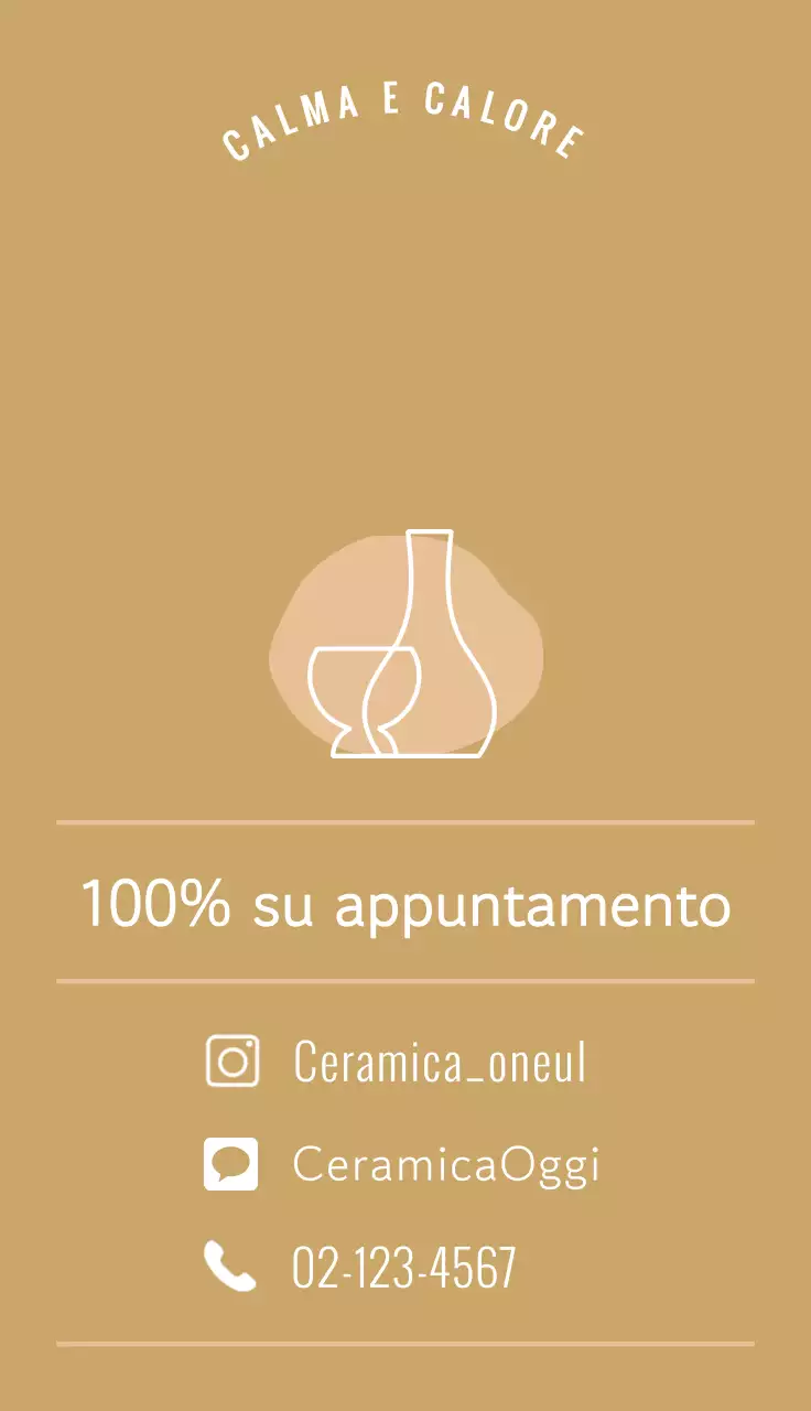 Promozione di una scuola di ceramica di un giorno con un'atmosfera calma ed emozionale in bianco e beige