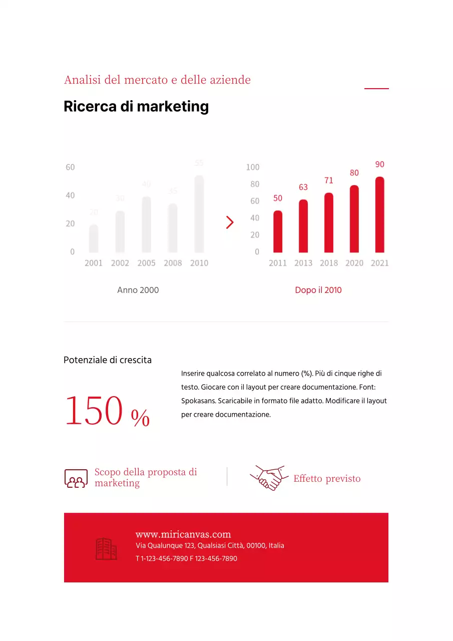 Una proposta di marketing semplice, rossa e tipografica